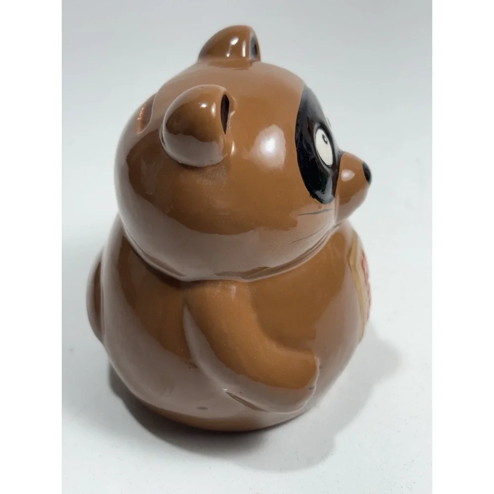 Vintage Japanese‎ Tanuki Ceramic Coin Bank Pig Bank 4